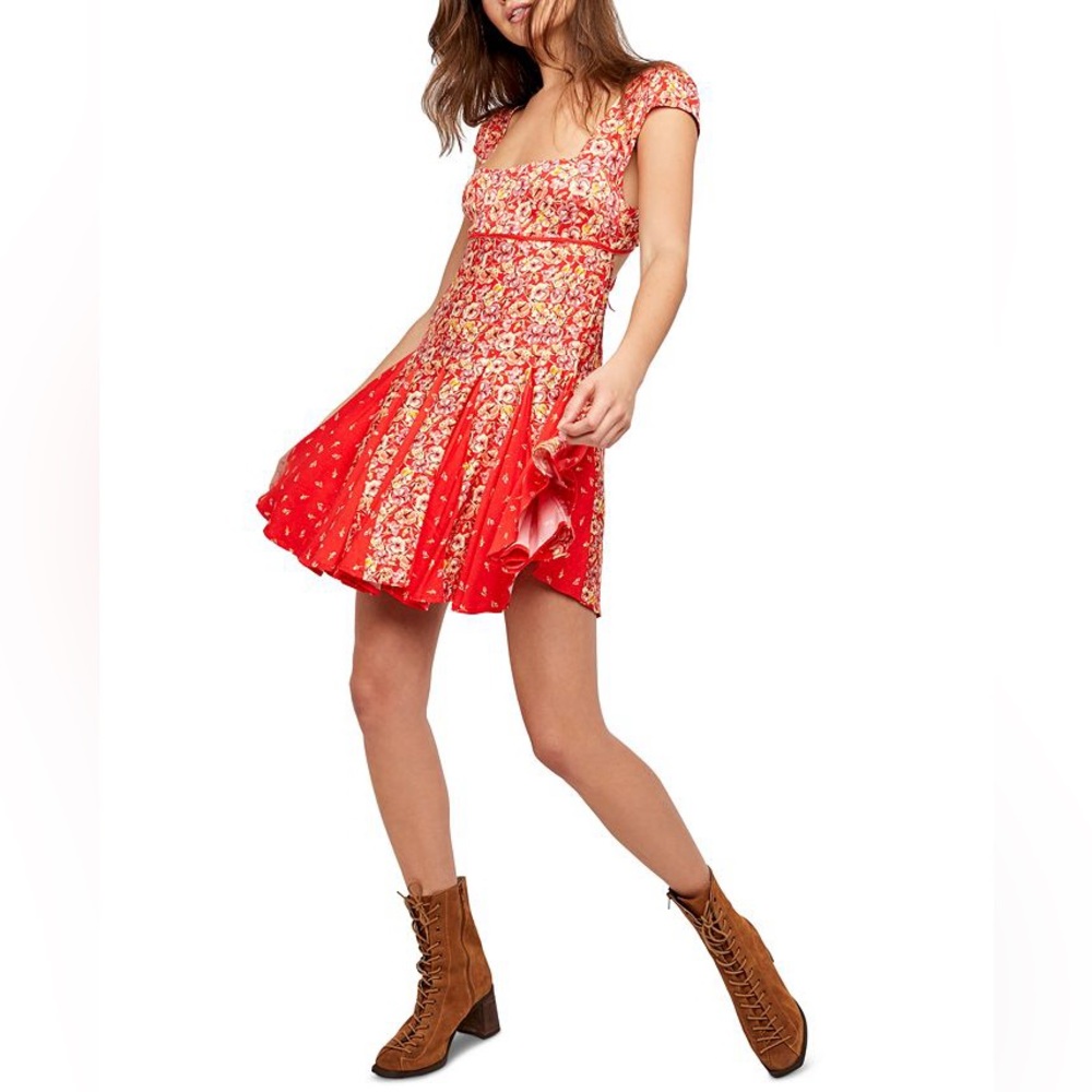 Red Free People Ponderosa mini dress
